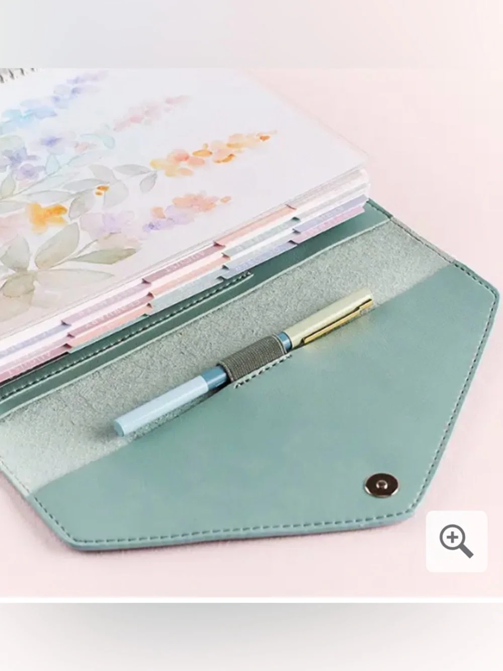 Erin Condren Sage Vegan Leather Folio like new